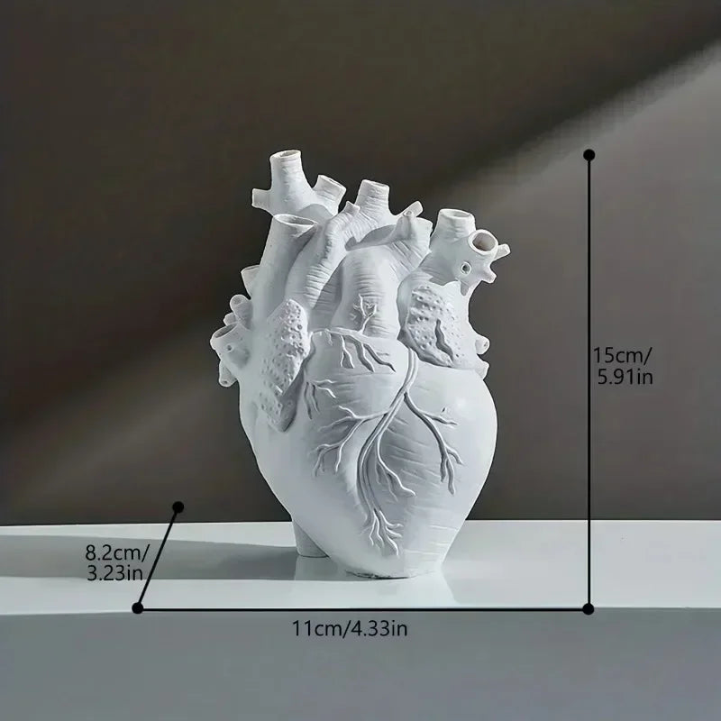 Creative Heart-Shaped Resin Vase for Home Decor