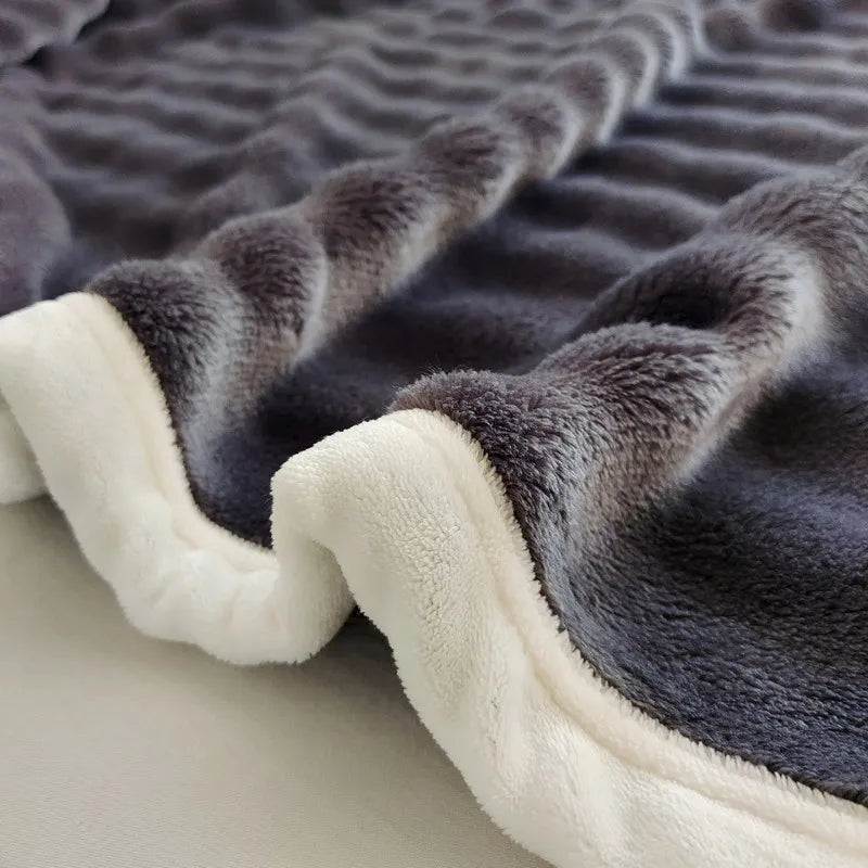 Luxurious Flannel Rabbit Fur Blanket for Cozy Comfort