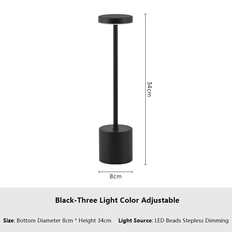 Elegant Touch Sensor LED Table Lamp - Rechargeable & Dimmable - Volaia