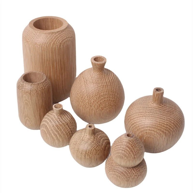 Elegant Wooden Decorative Vases for Home Decor