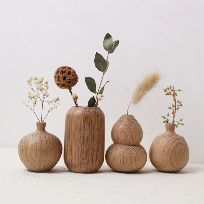 Elegant Wooden Decorative Vases for Home Decor