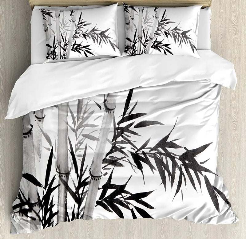 Elegant Crane & Plum Blossom 3-Piece Bedding Set_Volaia