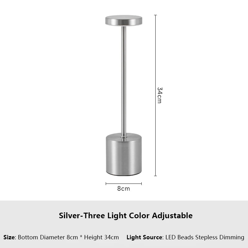 Elegant Touch Sensor LED Table Lamp - Rechargeable & Dimmable - Volaia