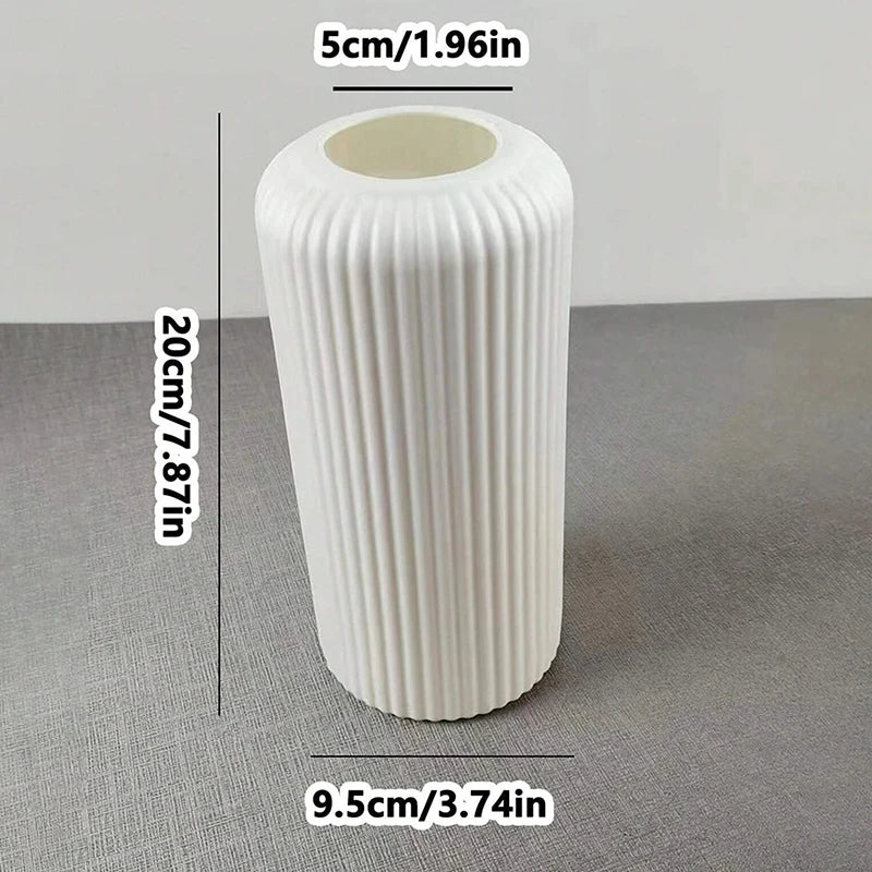 Elegant Striped Plastic Vase for Floral Arrangements