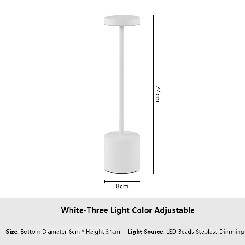 Elegant Touch Sensor LED Table Lamp - Rechargeable & Dimmable - Volaia