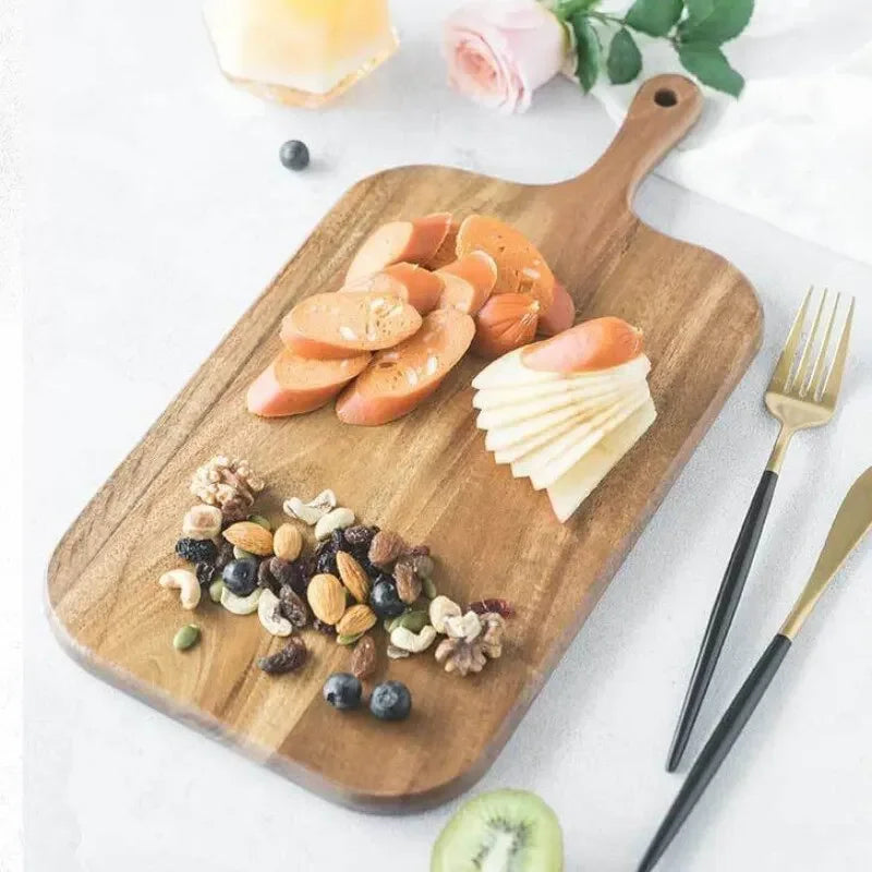 Premium Wooden Charcuterie and Cheese Board. Crafted for those who appreciate quality and style, this board is a must-have for any culinary enthusiast. - Volaia