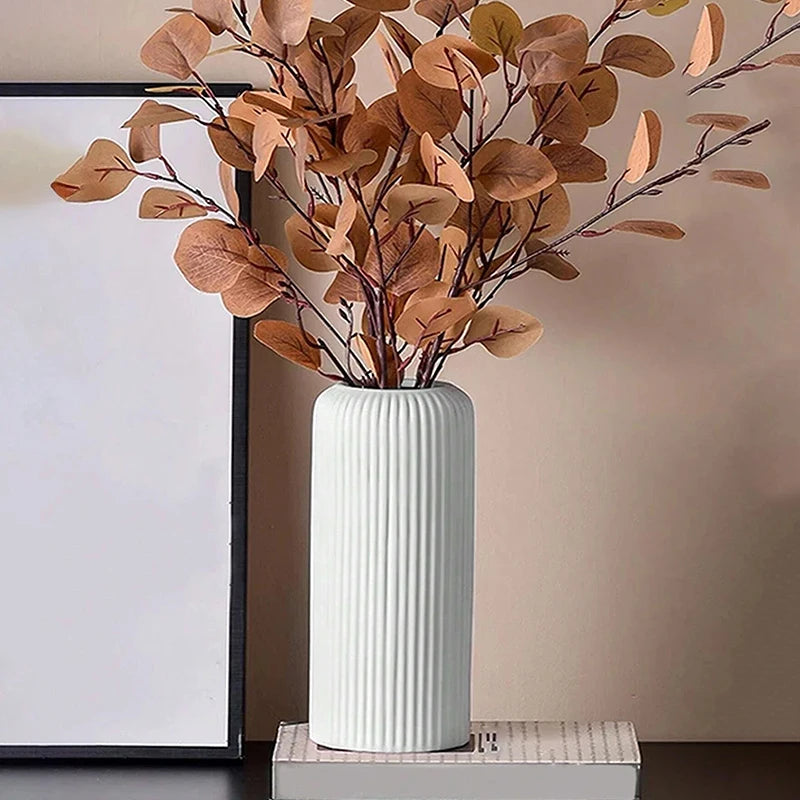 Elegant Striped Plastic Vase for Floral Arrangements