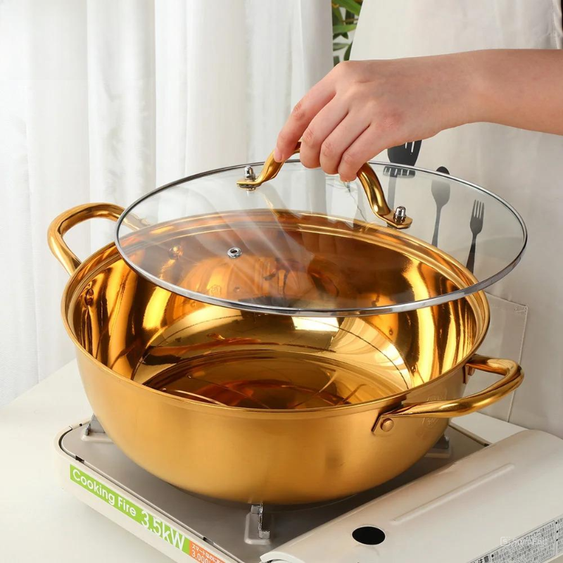 Premium 30CM Stainless Steel Hot Pot with Lid Volaia